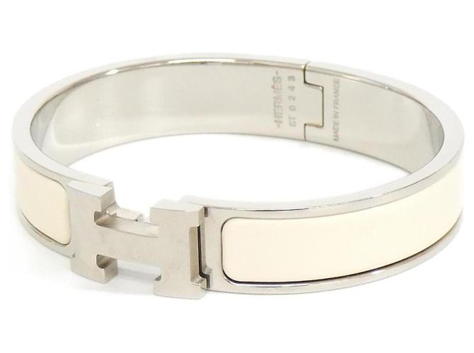 Hermès Bracelet Charmes Hermes Click H PM Argenté Beige