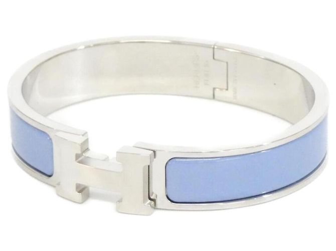 Hermès Hermes Click H PM Charm Armband Silber Blau