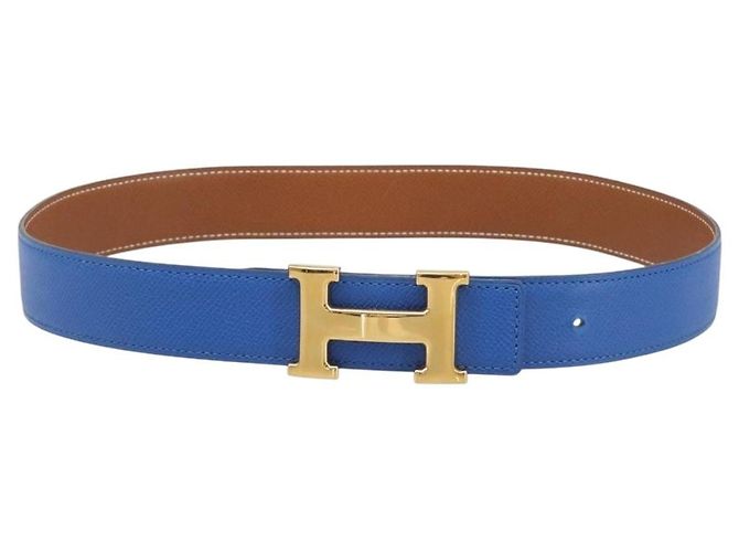 Hermès Cinto Reversível Hermes Constance em Couro Medium Azul