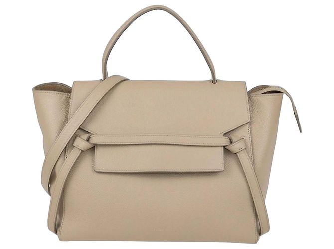 Belt Bag Céline Mini bolsa de cinto Celine em couro bege