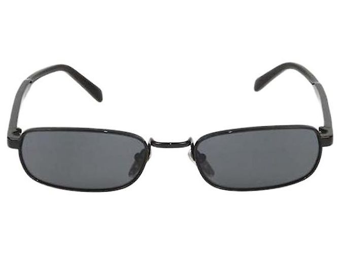 Prada Black Polarized Rectangular Sunglasses