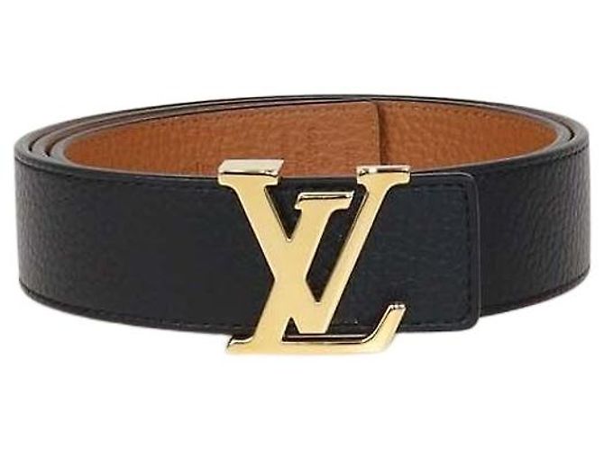 Louis Vuitton Black/Brown Leather Reversible Initiales Belt