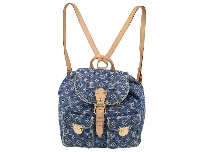 Louis Vuitton Blue Monogram Denim Sac a Dos Backpack GM Blau