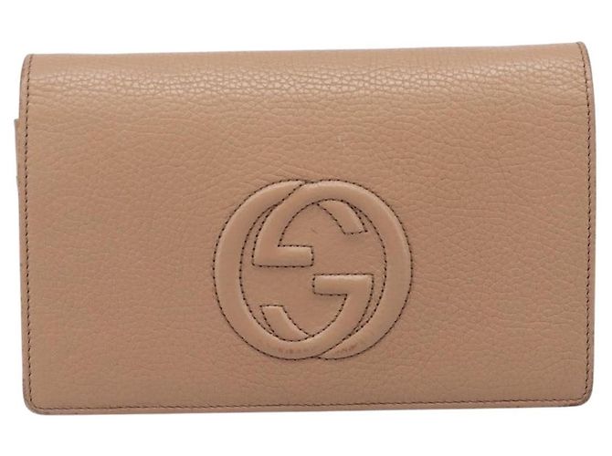 Gucci Soho Wallet on Chain Leather Beige