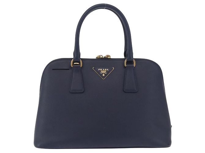 Prada Promenade Saffiano Leather Medium Blu navy