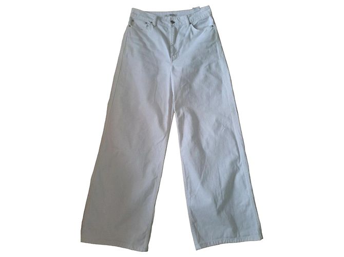 Autre Marque Weiße Jeans mit weitem Bein