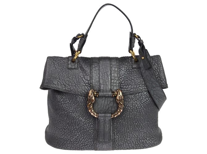 Bulgari Bvlgari Leoni Top Handle Leather Medium Marron