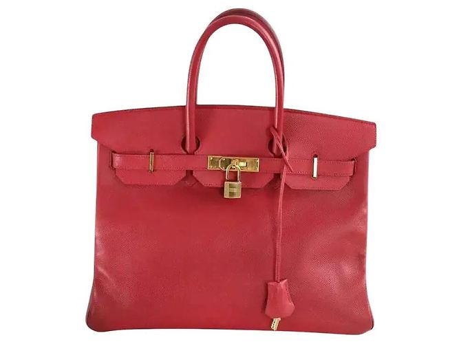 Sac à main Hermès Birkin 35 en cuir epsom rouge