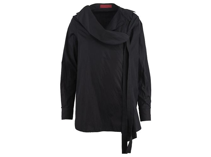 Autre Marque Camicia asimmetrica Diliborio in cotone nero oversize