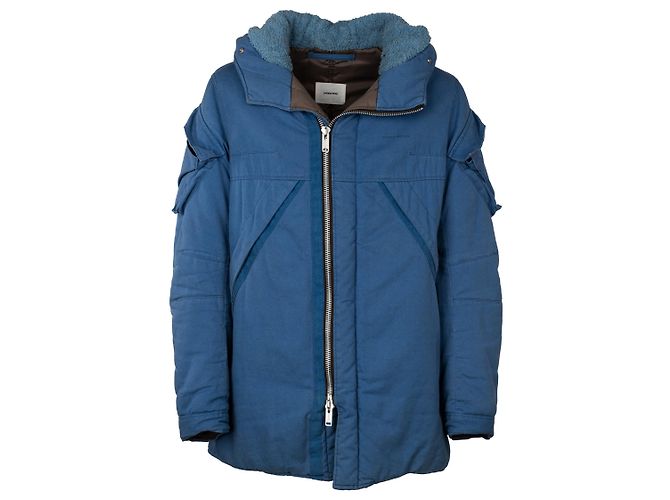Giacca imbottita con cappuccio blu Undercover