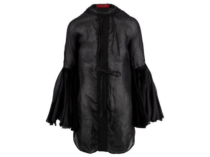 Autre Marque Camicia Diliborio con manica plissettata Nero