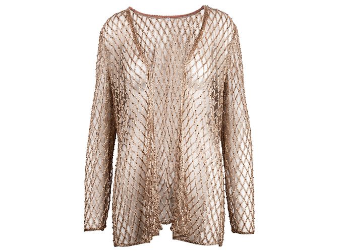 Autre Marque Collection Privée Bead Embellished Jacket Golden
