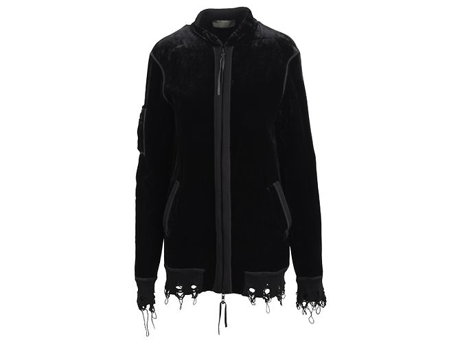 Autre Marque Diliborio Sweatshirt aus distressed Samt Schwarz