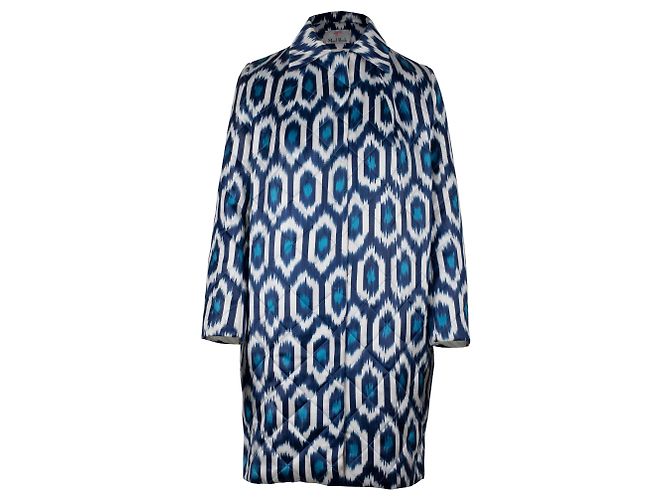Autre Marque Moel Bosh Ikat Steppmantel Blau Weiß
