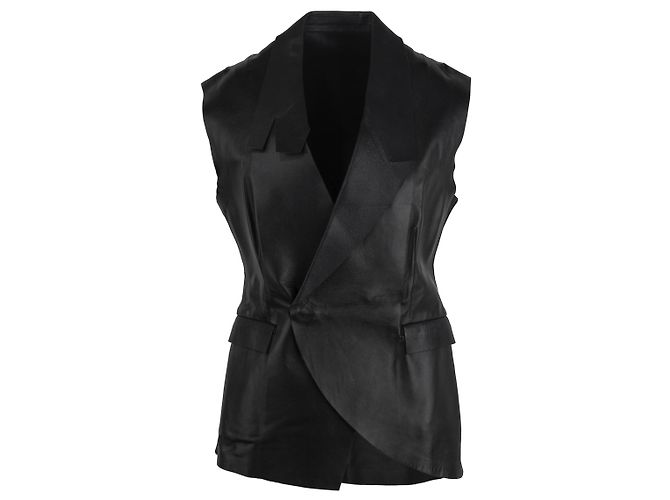 Autre Marque Lederweste Costume National Schwarz