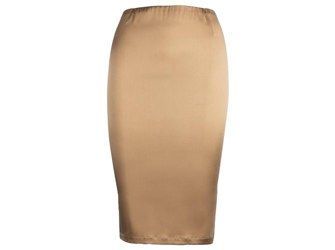 Falda midi de seda beige La Perla