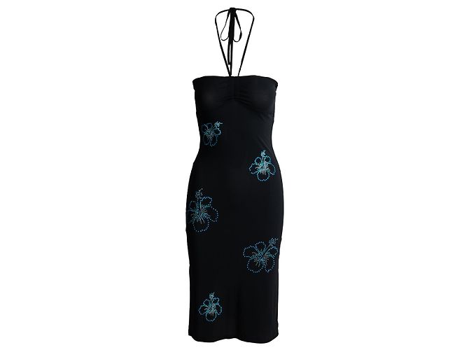 Autre Marque Swish Jeans-Kleid mit Ziernieten Schwarz
