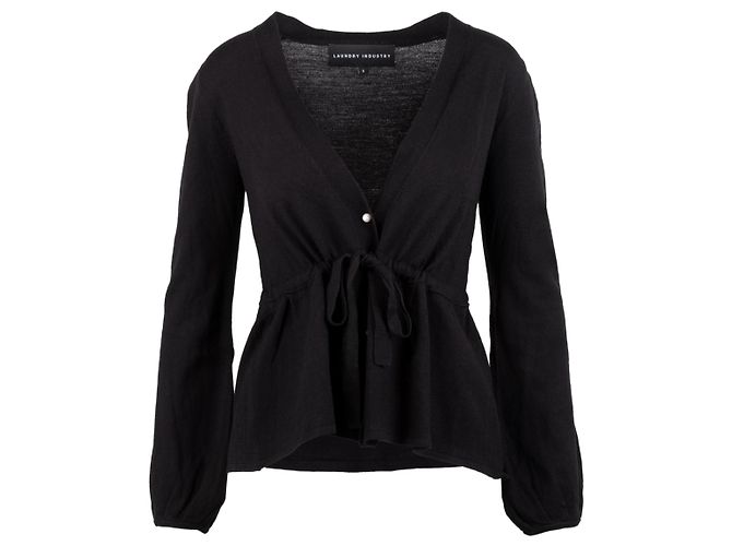 Autre Marque Cardigan negro con cordón