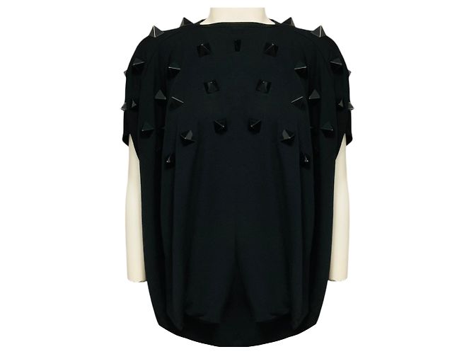 Junya Watanabe Jersey-Top in Schwarz mit Steinbesatz