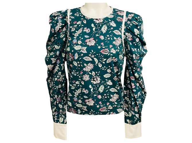 Top de algodón Multi Celwood verde oscuro Isabel Marant