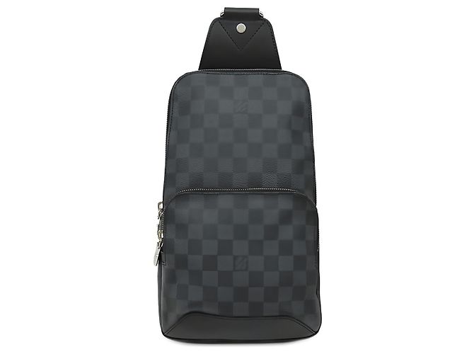 Borsa a tracolla Louis Vuitton Avenue Sling Damier Graphite Nera Nero