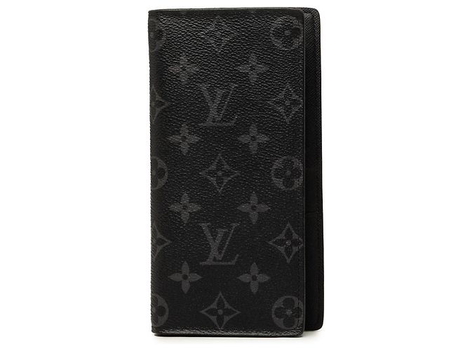Black Louis Vuitton Monogram Eclipse Brazza Long Wallet