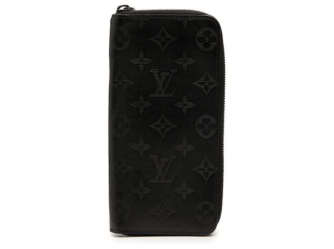 Portafoglio Long Vertical Zippy Louis Vuitton Monogram Shadow Nero