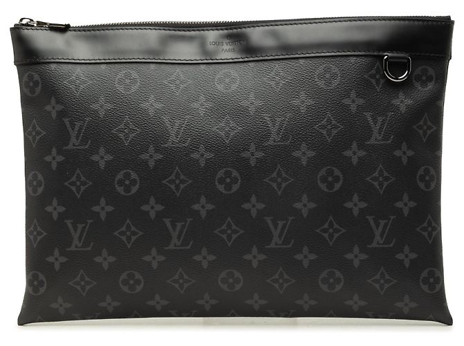 Sac pochette Louis Vuitton Monogram Eclipse Discovery Pochette GM noir