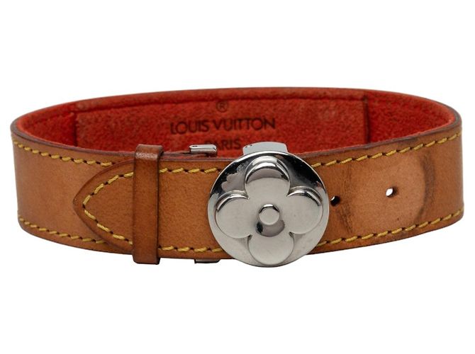 Pulseira dos Desejos Louis Vuitton Monogram em Vachetta castanha Marrom