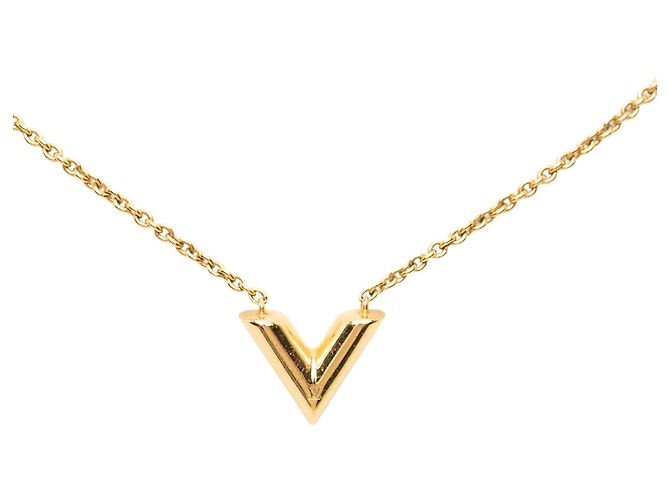 Collana Essential V Louis Vuitton placcata in oro D'oro