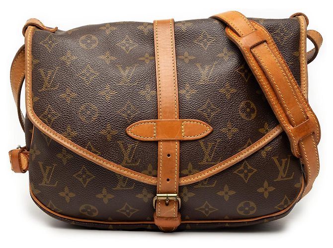 Borsa a tracolla Louis Vuitton Monogram Saumur 30 Marrone