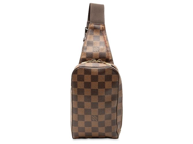 Borsa a tracolla Louis Vuitton Damier Ebene Geronimos Marrone