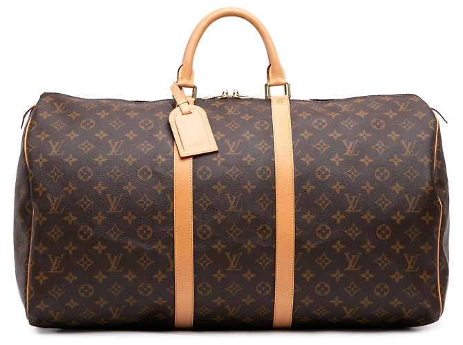 Borsa da viaggio Louis Vuitton Monogram Keepall 55 Marrone