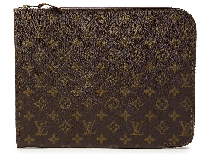 Louis Vuitton Monogram Poche Documents Portfolio 30 Clutch Bag Braun