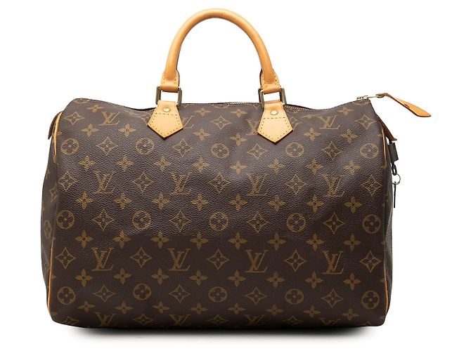 Bolsa Boston Louis Vuitton Monogram Speedy 35 Castanha Marrom