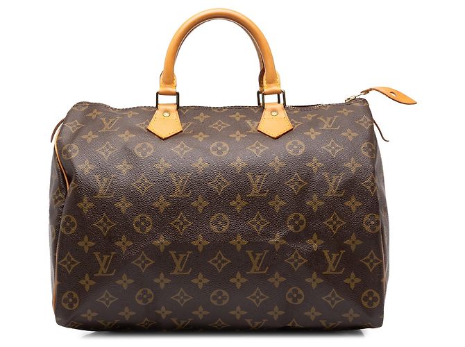 Sac Boston Louis Vuitton Monogram Speedy 35 Marron