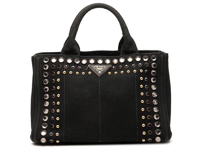 Sac à main Prada Small Canvas Canapa Bijoux Noir