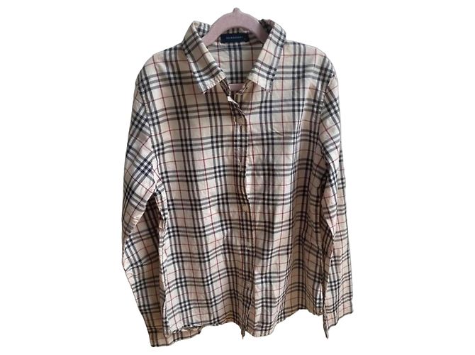 Camisa Burberry xadrez em algodão Bege
