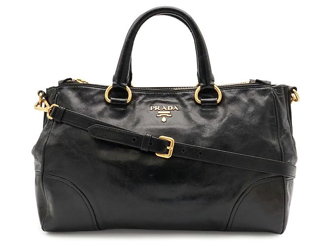 Sac à main Prada Vitello Shine en Black Noir