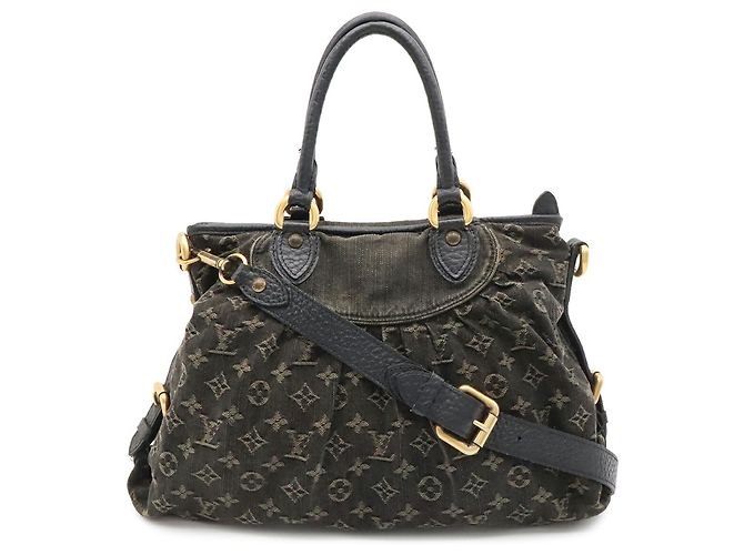 Borsa Tote Louis Vuitton Monogram Denim Neo Cavi MM Nero Monogramma