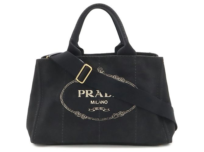 Prada Canapa Tote/Shoulder Bag Black