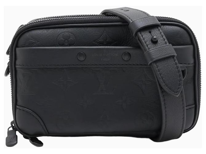 Louis Vuitton Monogram Shadow Alpha Wearable Wallet Black Leather