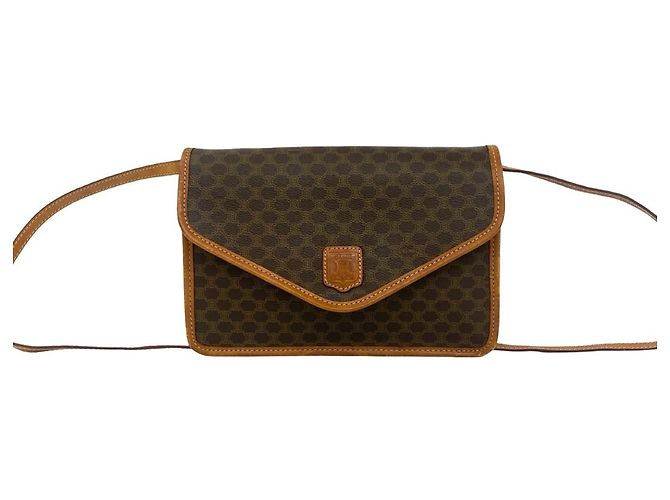 Céline Sac Celine Vintage Macadam Blazon Pattern Triomphe Logo Marron