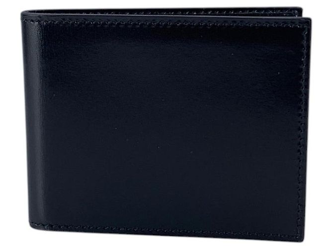 Gucci Vintage Black Smooth Leather Bifold Small Wallet