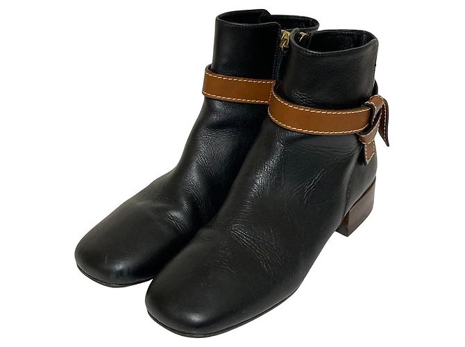 Bottes en cuir Loewe Gate Noir