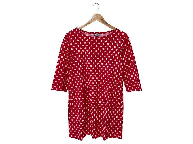 Autre Marque Vestido de algodón con lunares Marimekko Roja