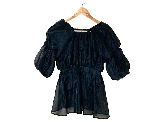 Autre Marque NATURAL BEAUTY BASIC Sheer Blouse Black
