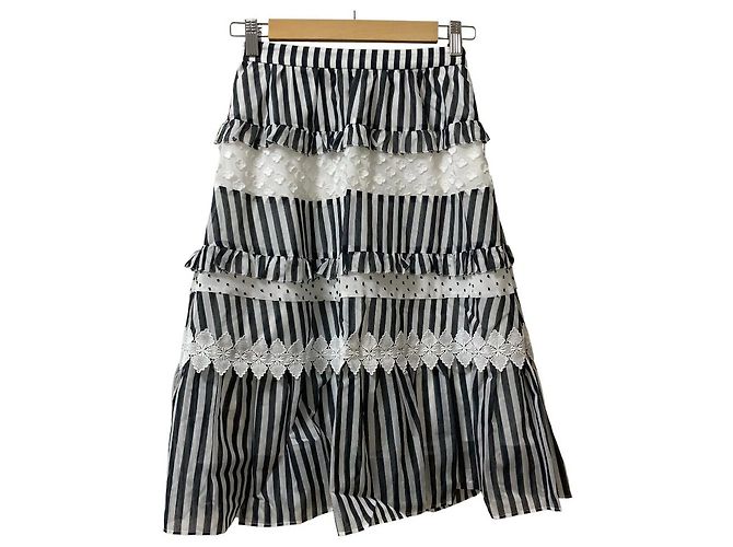 Autre Marque Falda midi a capas Chesty Fabric Mix Negro