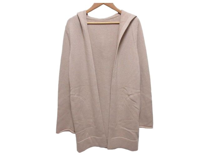 Autre Marque FOXEY Kaschmir-Strickmantel, vorne offen Beige