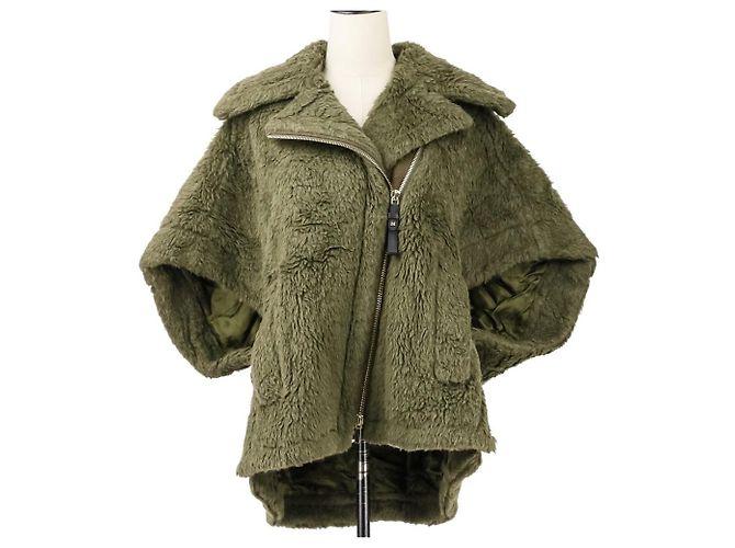 Capa de Lã Teddy Bear Max Mara Verde Caqui